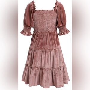 Elegant Pink Smocked Dress